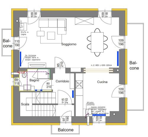 a floor plan of a house at Casa Sasso Bianco in Rocca Pietore