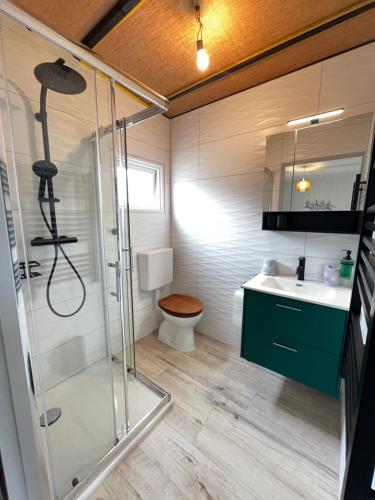 Koupelna v ubytování Gletterens - Mobile Home proche du lac