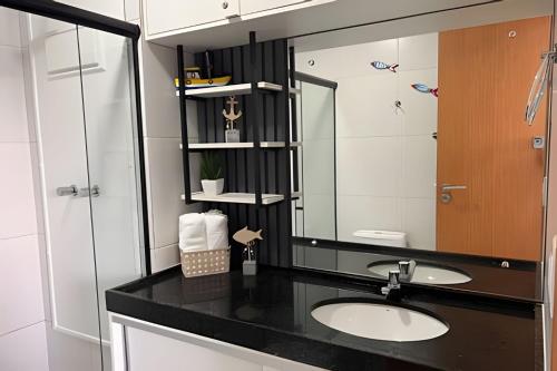 Koupelna v ubytování Mana Beach na Praia de Muro Alto Porto de Galinhas a 300 metros da Praia