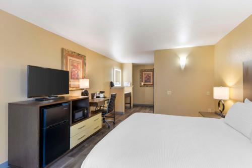 a hotel room with a bed and a flat screen tv at Best Western Fallon Inn & Suites in Fallon
