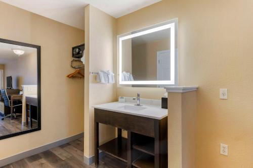 a bathroom with a sink and a mirror at Best Western Fallon Inn & Suites in Fallon