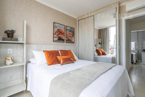 Ένα ή περισσότερα κρεβάτια σε δωμάτιο στο Luxury spa house - Com piscina e jacuzzi
