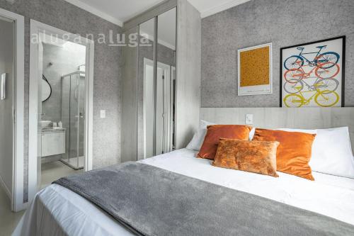Ένα ή περισσότερα κρεβάτια σε δωμάτιο στο Luxury spa house - Com piscina e jacuzzi