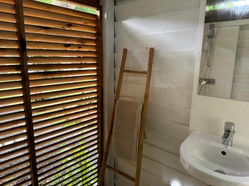 Koupelna v ubytování Nuit insolite dans une bulle avec spa privatif en Martinique!
