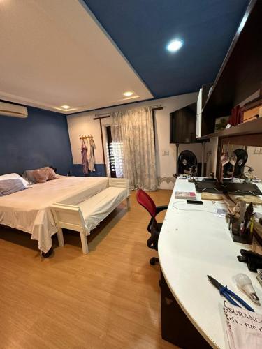 En eller flere senge i et værelse på Casa Brysa de cotovelo