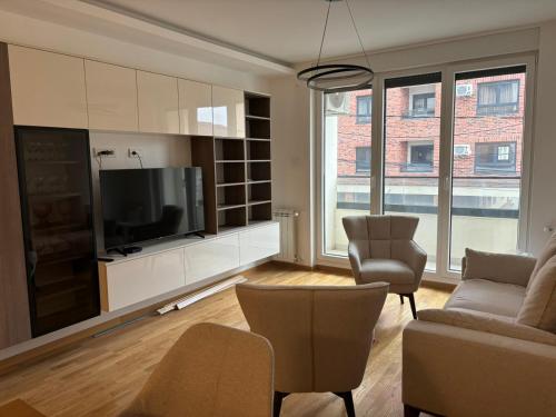 Kuchyň nebo kuchyňský kout v ubytování Apartman Akademska Četvrt