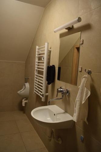A bathroom at Penzión na Hranici Čirč