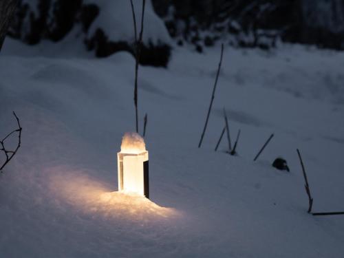 a lit up object in the snow at LA TERRA NAGANOーVacation STAY 80689v in Shiojiri