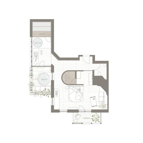 a floor plan of a villa at stieg'nhaus Design Boutique Hotel in Mühlbach am Hochkönig