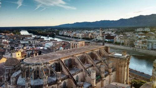 a view of a city from the top of a building at La chocita de Tortosa in Tortosa