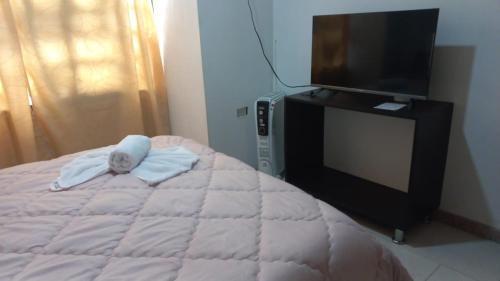 Postel nebo postele na pokoji v ubytování Hostal y Restaurante Los Ocobos