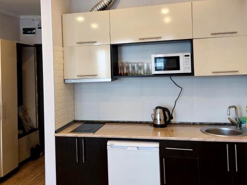 Kuchyň nebo kuchyňský kout v ubytování Apartment Vesta Batumi 2