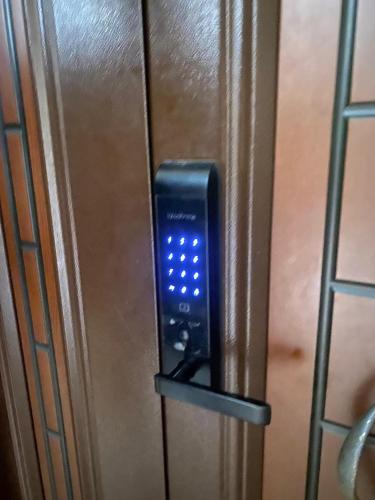 a close up of a door with a lock at Edmur GRA in Lagos