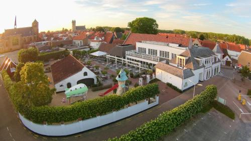 an aerial view of a small town at De Lindenhoeve Boutique Hotel in Sluis