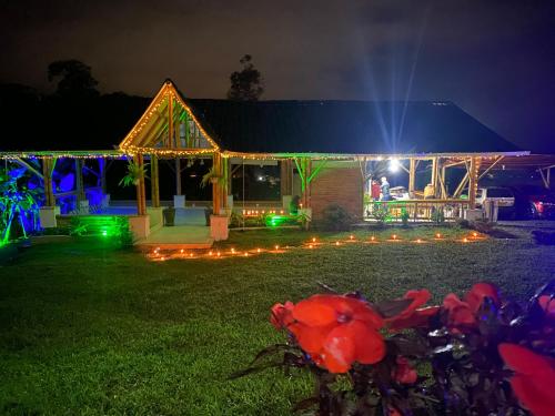 Κήπος έξω από το Bambu chalet