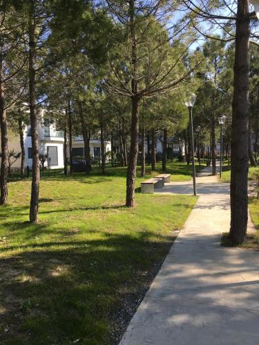 a path in a park with trees and grass at Valamar Apartment Hamallaj in Draçi