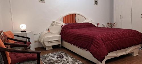 Postel nebo postele na pokoji v ubytování Unique apartment close to Cairo Airport with free airport dropoff 毗邻开罗机场的豪华公寓 提供免费机场交通服务