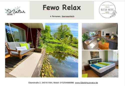 a collage of four pictures of a house at Gästehaus Natur in Vöhl