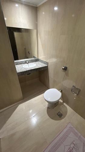 a bathroom with a toilet and a sink and a mirror at Hotel Alameda - Adults Only in Rio de Janeiro