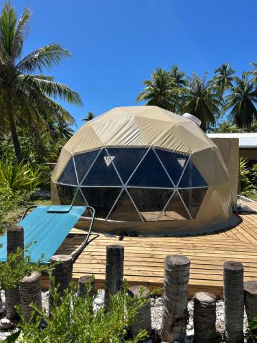 Dôme sur la Passe de Tiputa, hébergement à Rangiroa