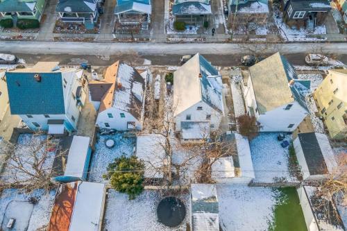 an aerial view of a house covered in snow at 446 Large 3 bedroom with Hot Tub in Lakewood