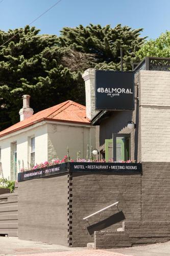 a building with a sign on top of it at Balmoral On York in Launceston