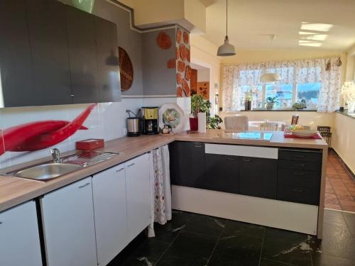 Kuchyň nebo kuchyňský kout v ubytování Wohnung in Kärnten Nähe Millstättersee