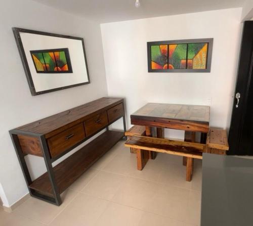 Χώρος καθιστικού στο Apartamento campestre a 5 min del parque