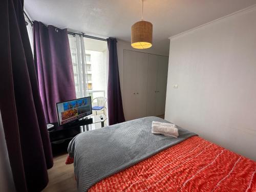 Postel nebo postele na pokoji v ubytování Departamento en Serena