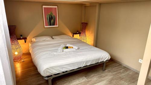 Postel nebo postele na pokoji v ubytování 086 -LES INCAS -T3 -Centre ville- Parking