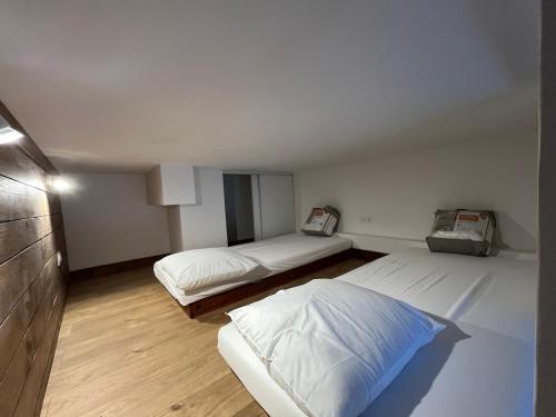 Cette chambre comprend deux lits. dans l'établissement Aux pieds des pistes la Foux d allos, à La Foux d'Allos