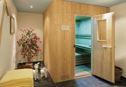 a room with a closet with two cats in it at Hotel Bellerive Gstaad in Gstaad