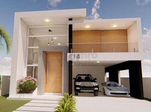 a rendering of a house with a car parked in the driveway at Meu espaço teste in Brasilia
