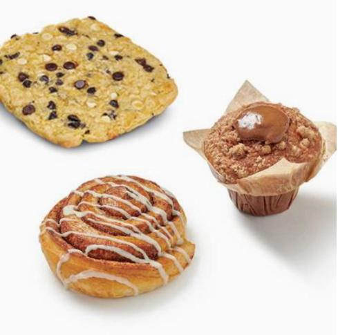 three different types of pastries on a white background at Résidence Abraham-Guest Room 1 LaDéfense U-Arena #Terasse #Fibre #View in Colombes
