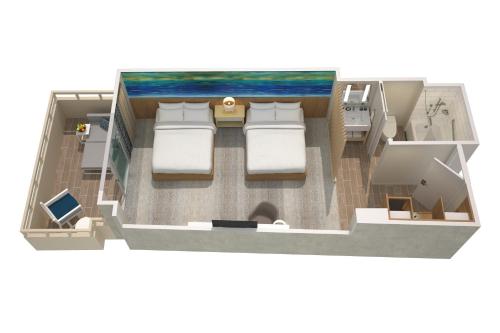 a rendering of a floor plan of a house at Sheraton Waikiki Beach Resort in Honolulu