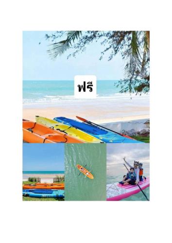 a collage of three pictures of a beach with a boat at THE SKY EXCLUSIVE VILLA Bluesky in Ban Tha Sai