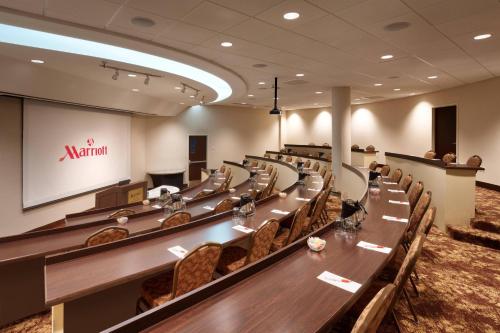 a conference room with a long table and chairs at Salt Lake City Marriott University Park in Salt Lake City