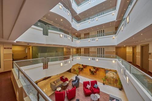 an overhead view of the lobby of a hotel at Tulip Inn Koramangala Bangalore in Bengaluru