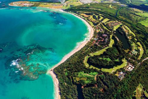 an aerial view of a beach and the ocean at St. Regis Bahia Beach Resort, Puerto Rico in Rio Grande