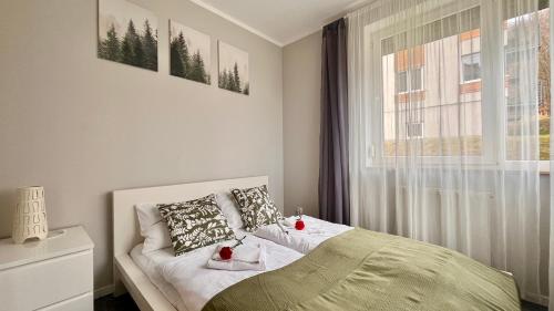 Postel nebo postele na pokoji v ubytování Apartamenty Izerskie
