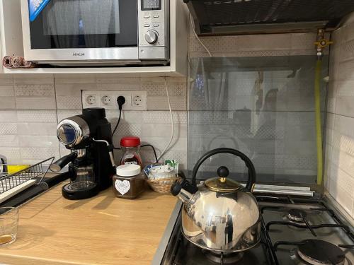 Kuchyň nebo kuchyňský kout v ubytování Eitner Villa Apartman