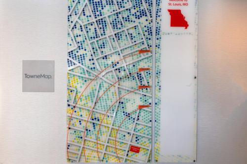 a drawing of a map on a wall at TownePlace Suites by Marriott Brentwood in Brentwood