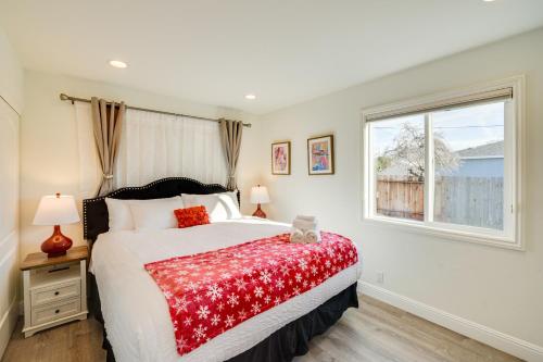 a bedroom with a large bed and a window at BusinessandFamily Retreat Near Levis Stadium! in Santa Clara