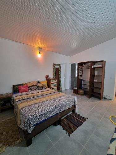 a bedroom with a bed in a room at Wonderland Villa in Petit-Bourg
