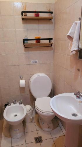 ティルカラにあるMonoambiente Tilcaraのトイレと洗面台付きのバスルーム