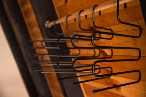 a row of wine bottles in a wine rack at Golden Valley Brezna in Pluzine