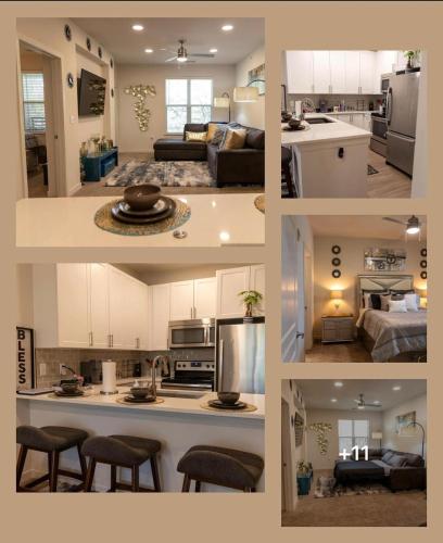 a collage of pictures of a kitchen and living room at Home Away from Home in Charlotte