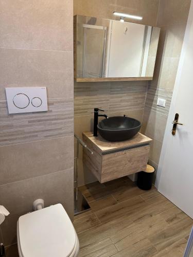a bathroom with a sink and a toilet at CaBicocca in San Zuanet