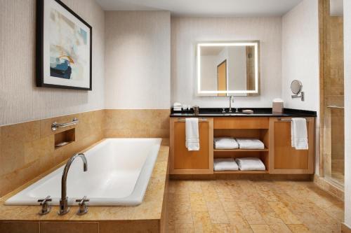 a bathroom with a tub and a sink at The Westin St. Louis in Saint Louis
