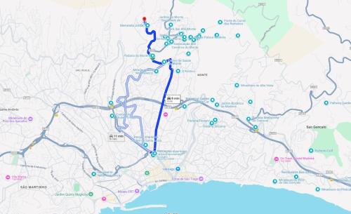 a map of the bruce trail at Studio Geek Villa - Open Space - 5m from 5 top attractions - Pool all year round, Dining Pergola, Barbecue - Funchal Matrix Holiday Home in Funchal